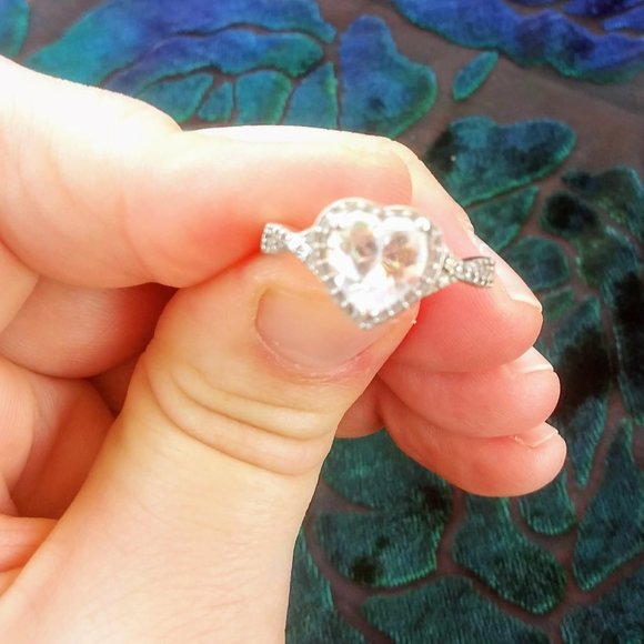 2 FOR 1: Sterling Silver Cubic Zirconia Heart Ring - Picture 7 of 10